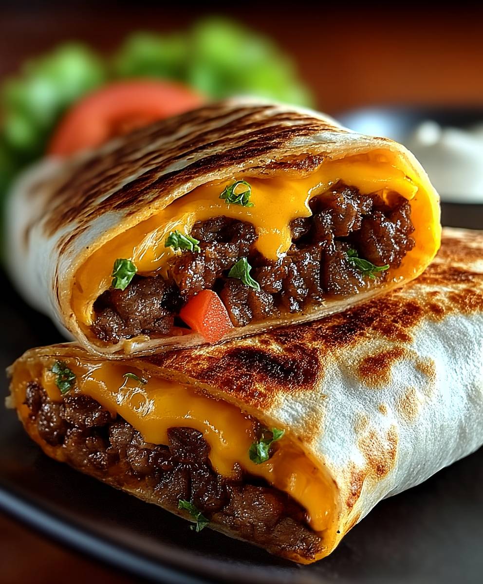 Gegrillte Cheeseburger Wraps