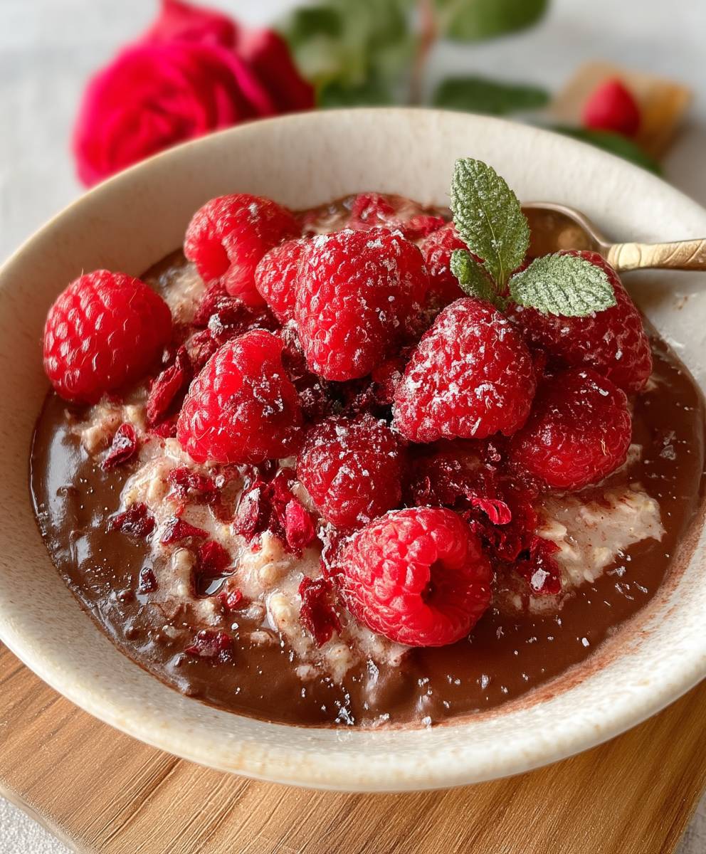 Gebackener Haferflocken Himbeeren Vegan