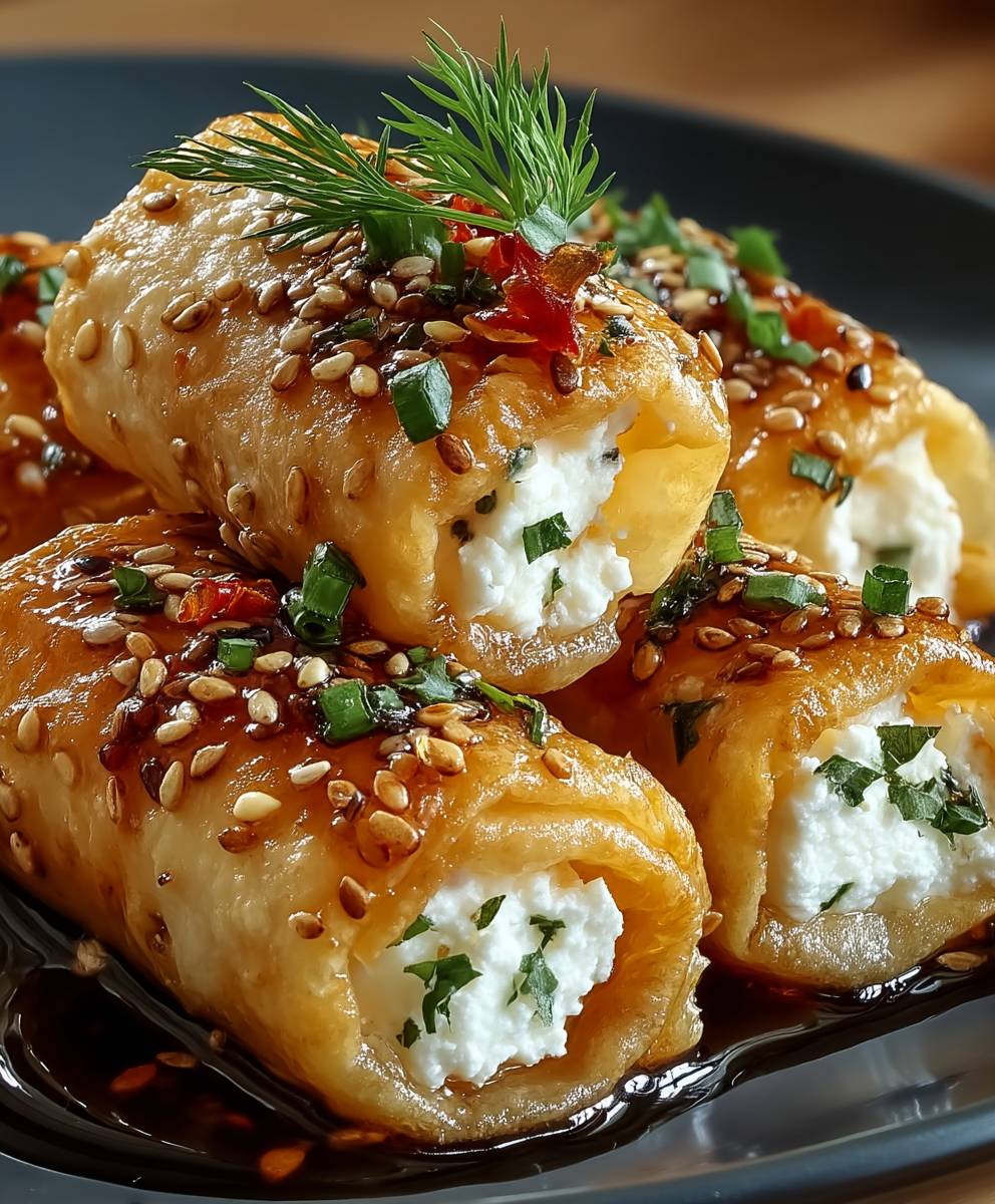 Feta Rollen mit Chili Honig