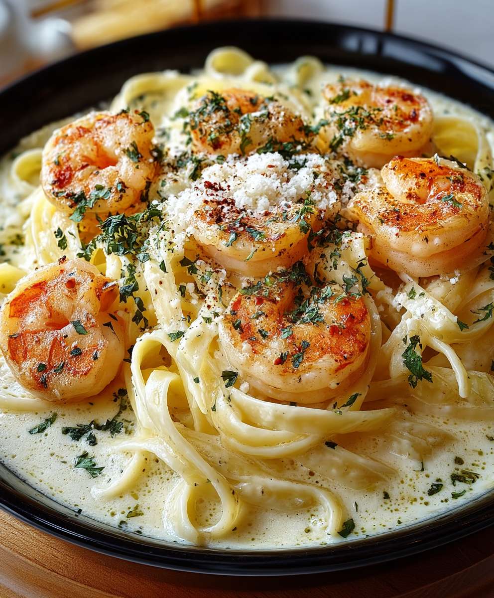 Spaghetti Alfredo Garnelen