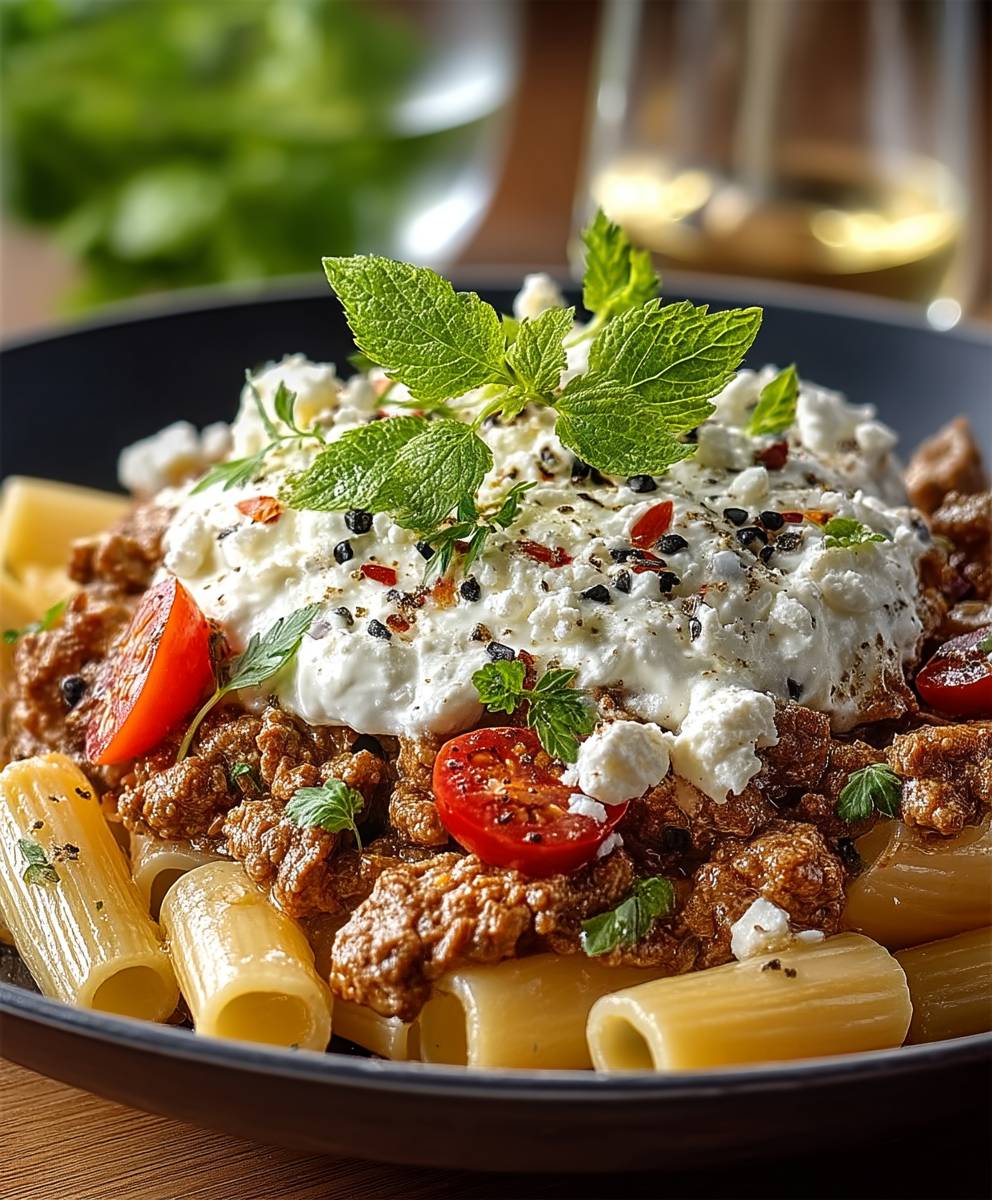 Rigatoni Hack Feta Creme