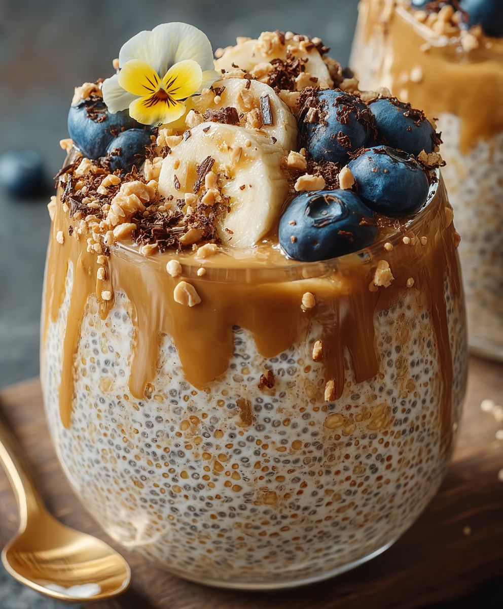 Bananen Erdnussbutter Overnight Oats