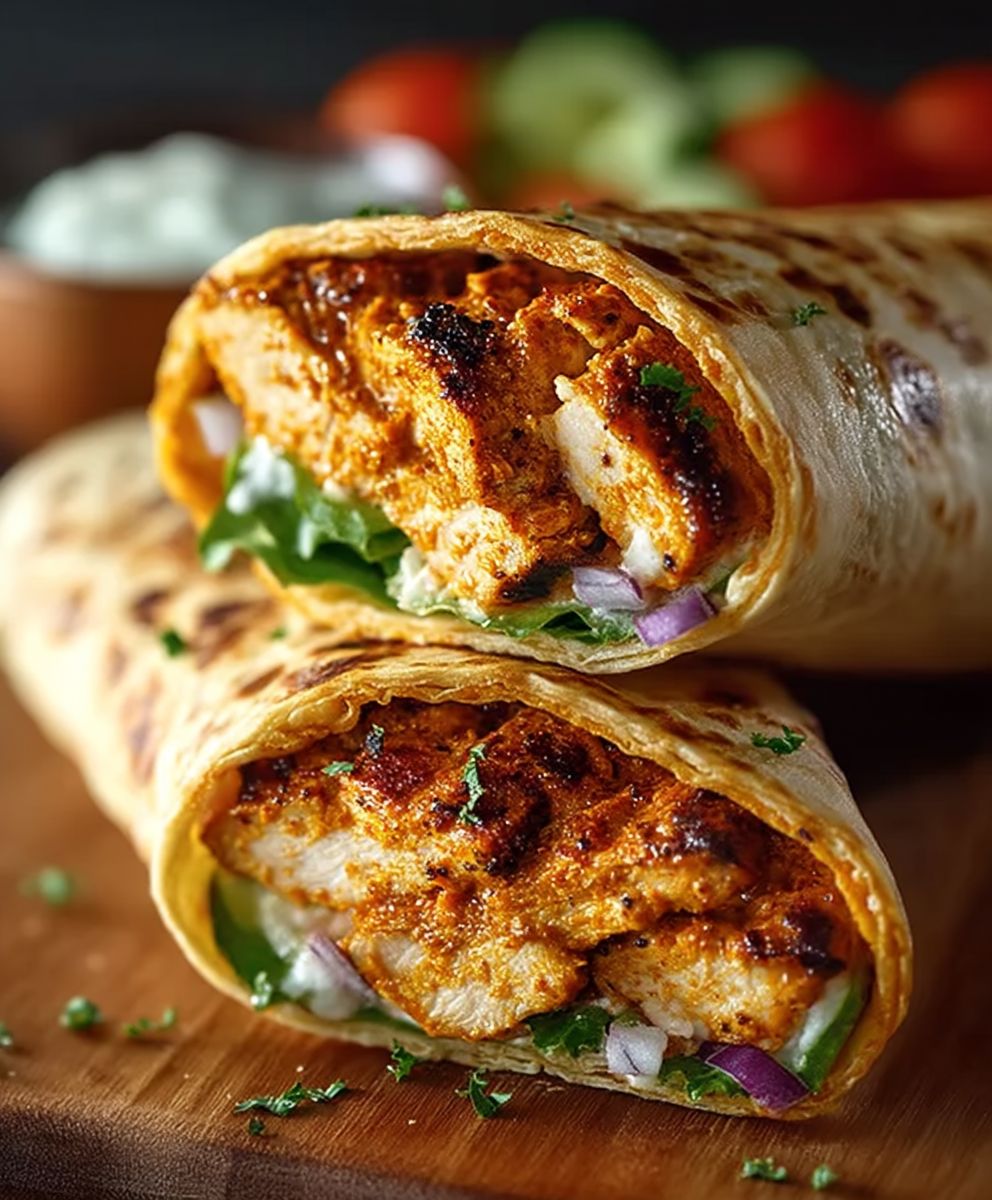 Honig Senf Hähnchen Wrap