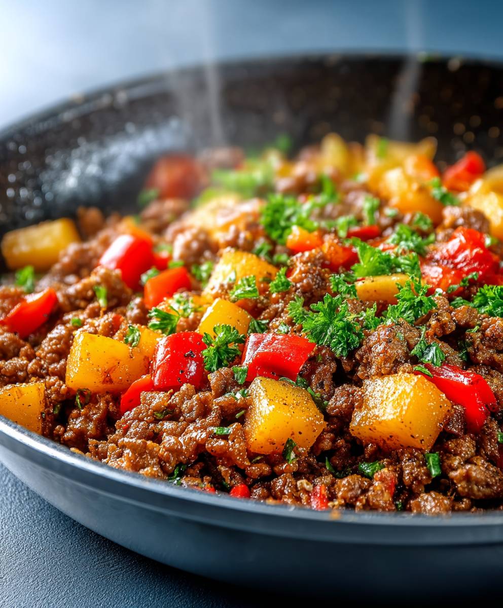 Kartoffelpfanne mit Hackfleisch