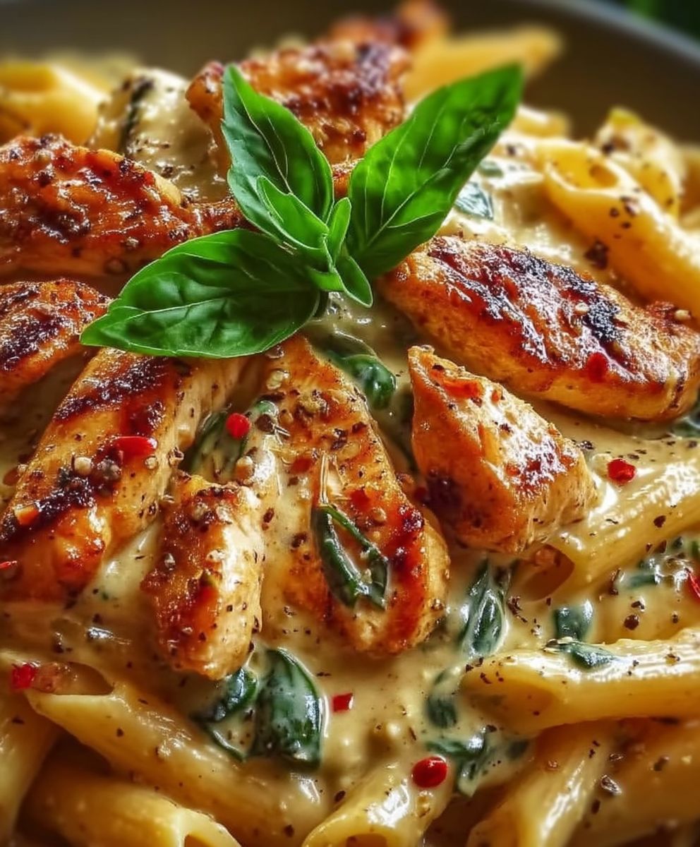 Hähnchen Mozzarella Pasta überbacken