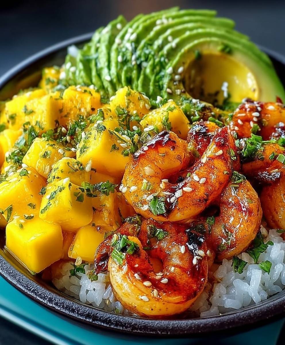 Shrimp Avocado Mango Bowl