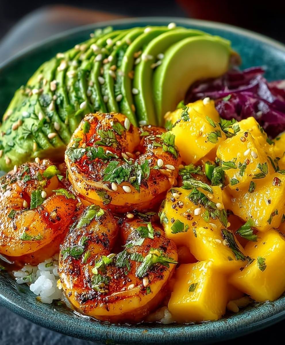 Shrimp Avocado Mango Bowl