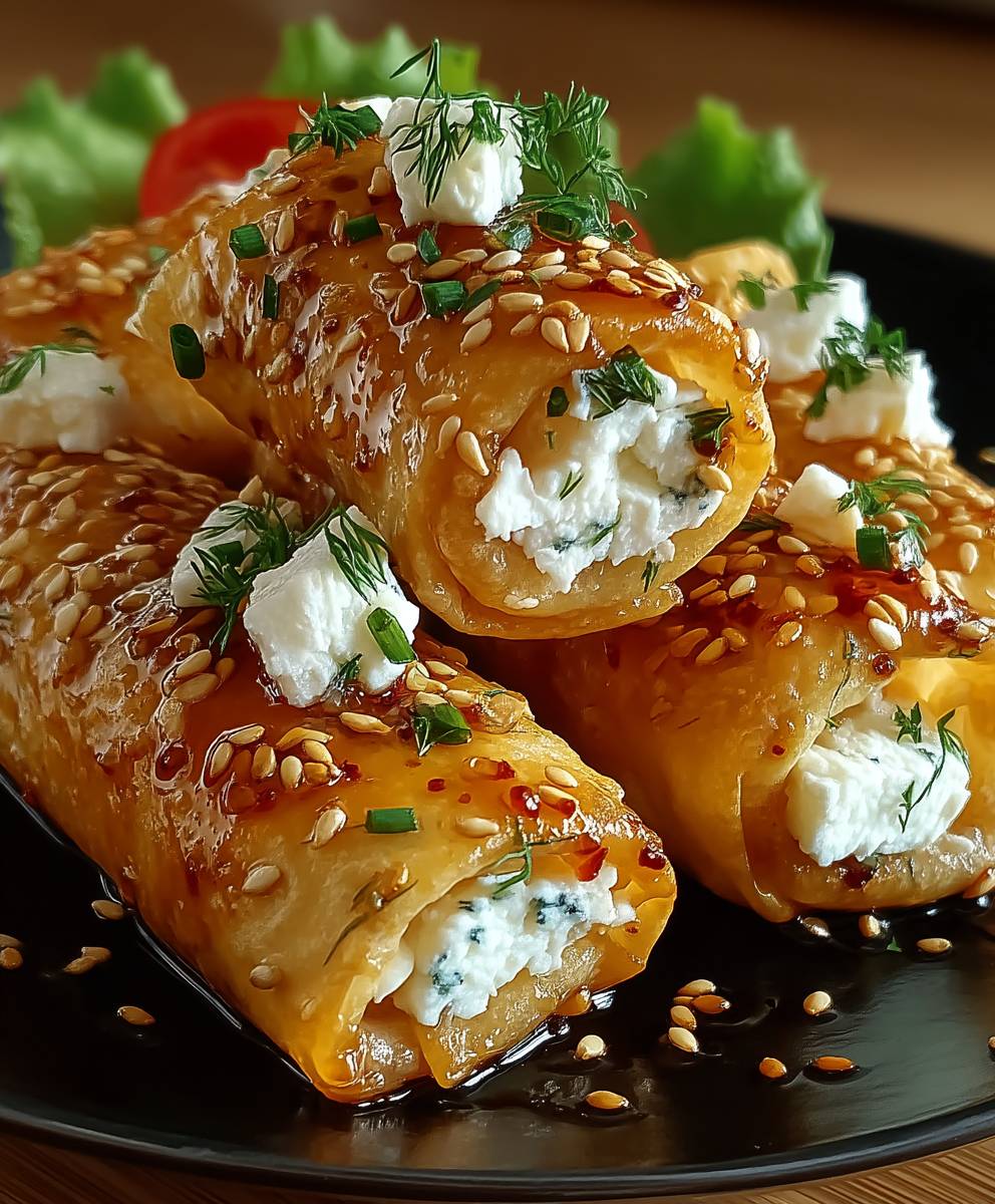 Feta Rollen mit Chili Honig