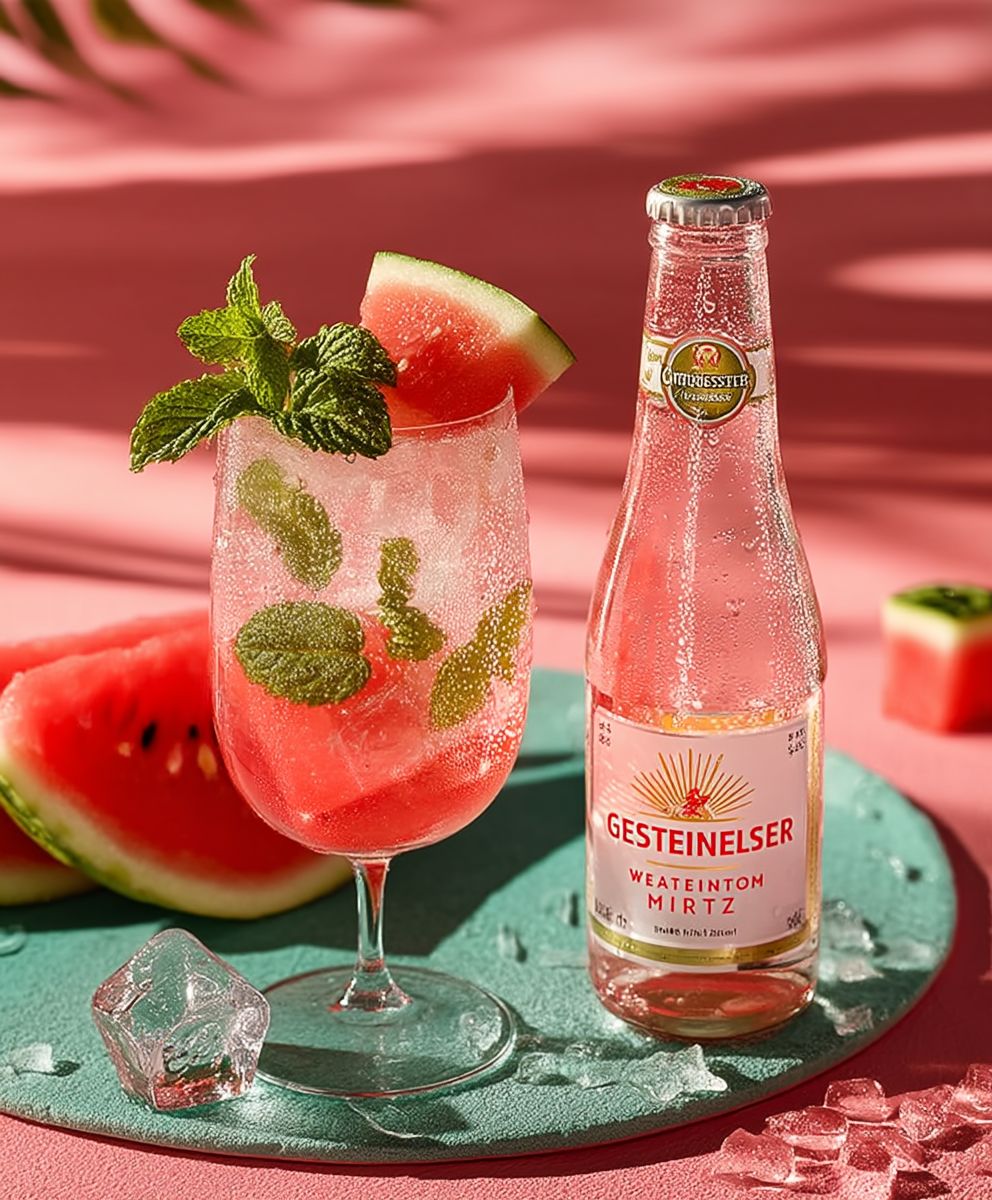 Wassermelone Minze Spritz Cocktail