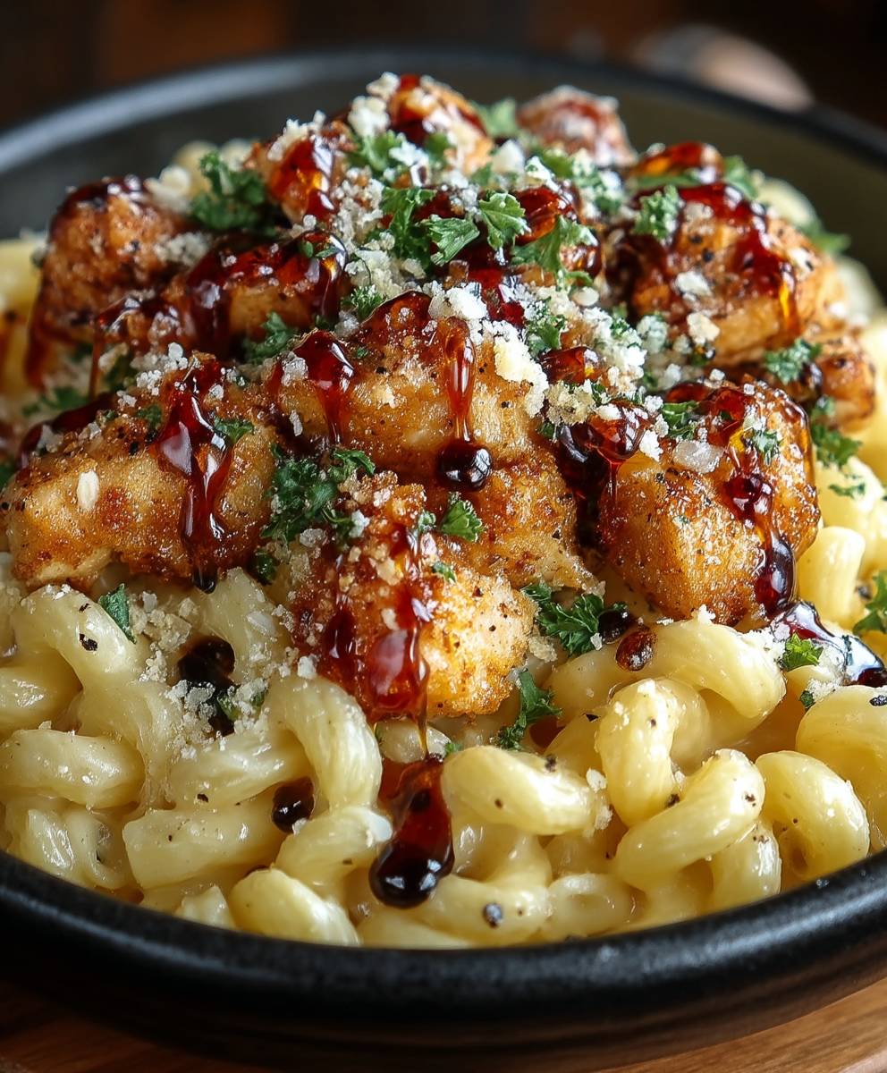 Honig Pfeffer Hähnchen Mac and Cheese