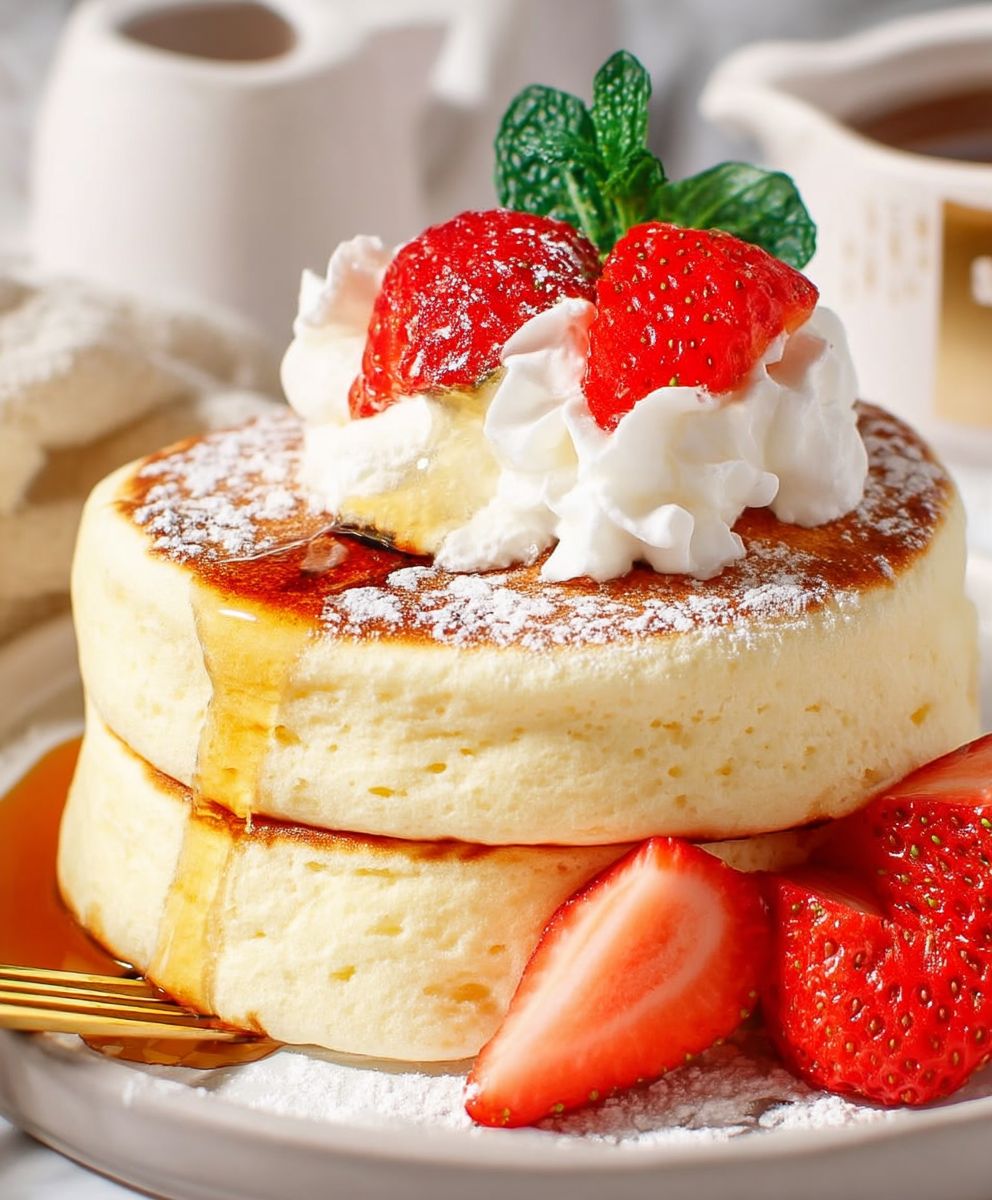 Japanische Soufflé Pancakes fluffig