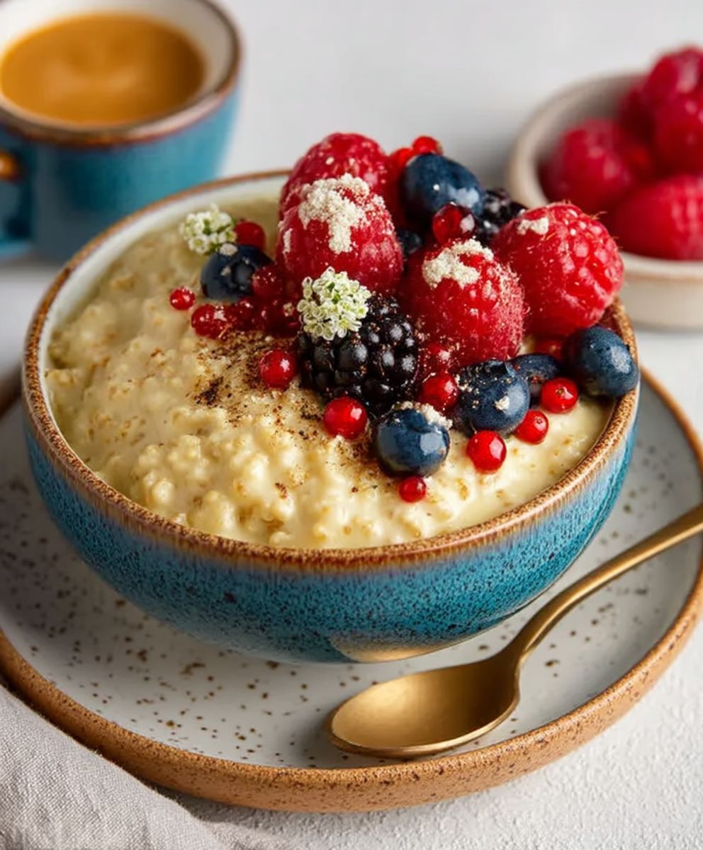 Vanillepudding Oats Dinkel Beeren