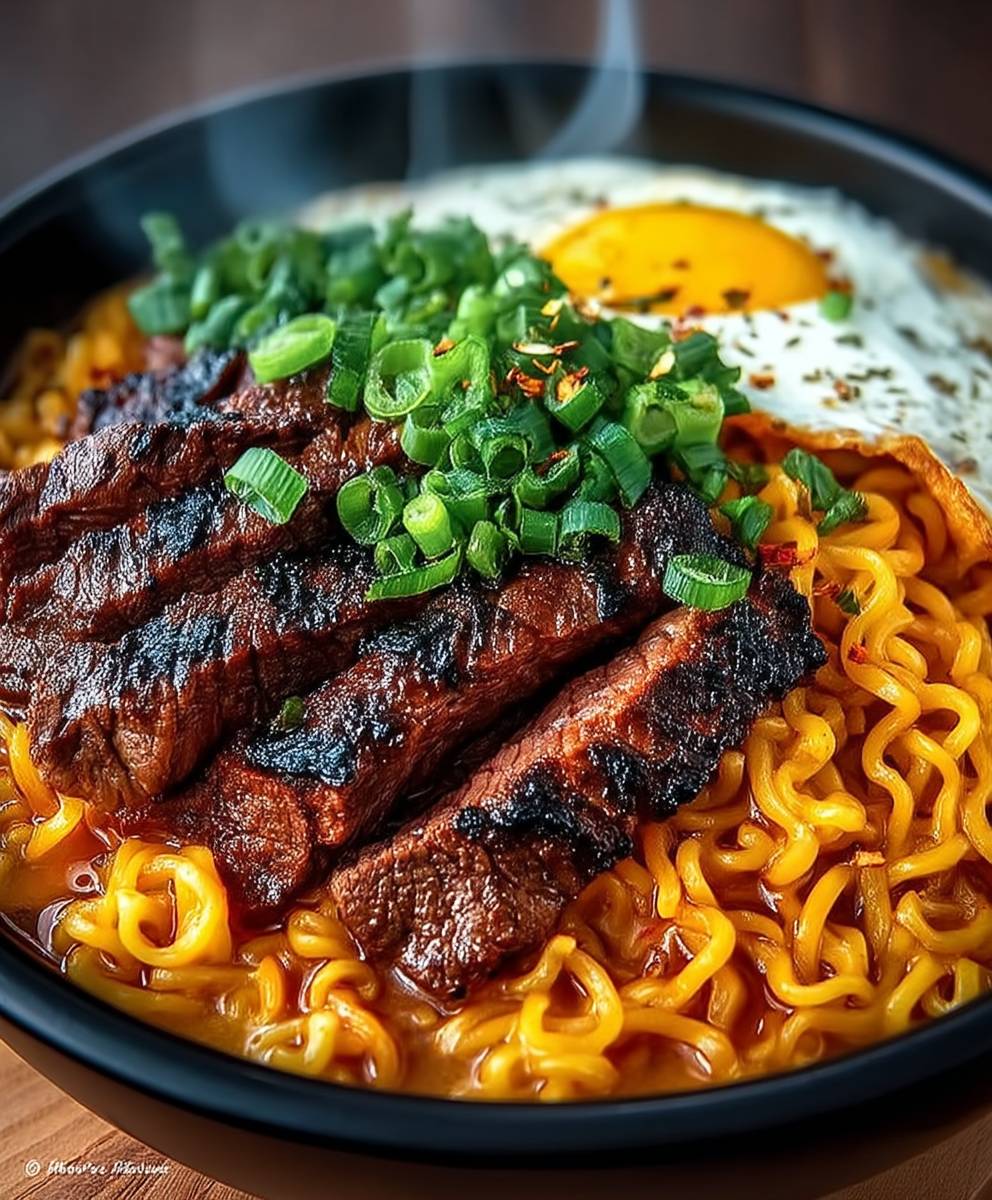 Koreanisches Ramen mit Rindfleisch