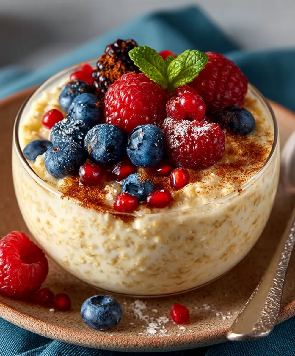 Vanillepudding Oats Dinkel Beeren