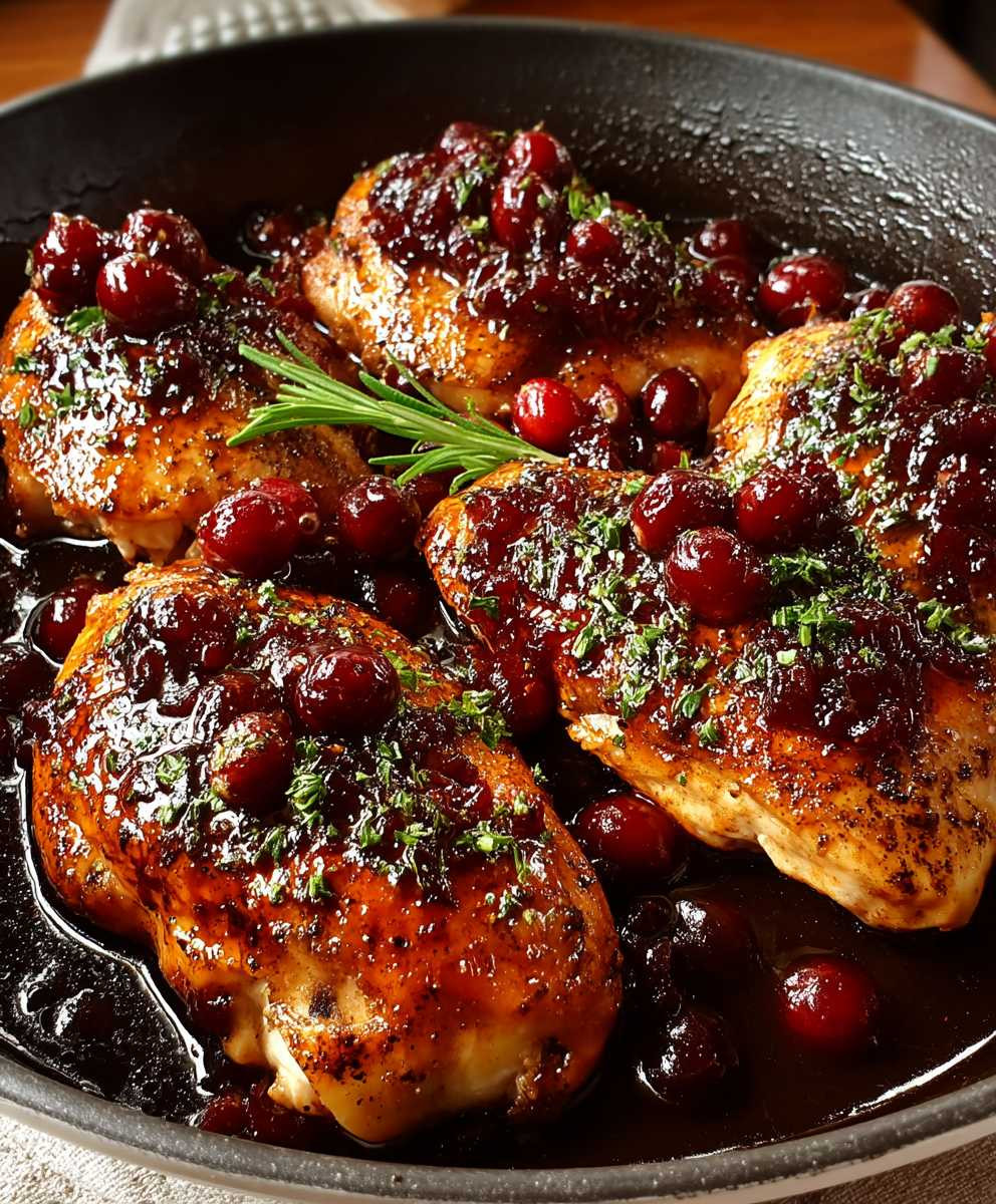 Hähnchen Preiselbeer Balsamico Glasur