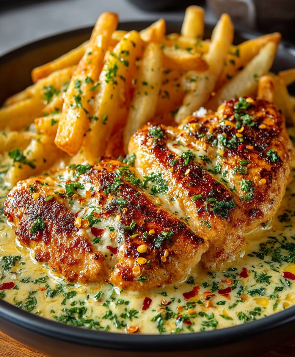Hähnchenfilet in Knoblauch Parmesan Sauce