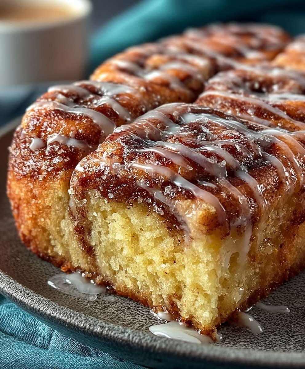 Zimtschneckenkuchen ohne Hefe Vanilleglasur