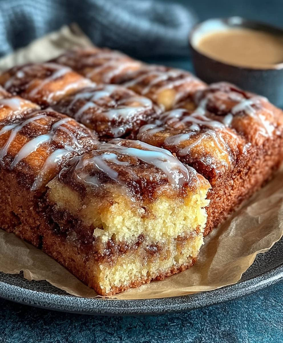 Zimtschneckenkuchen ohne Hefe Vanilleglasur