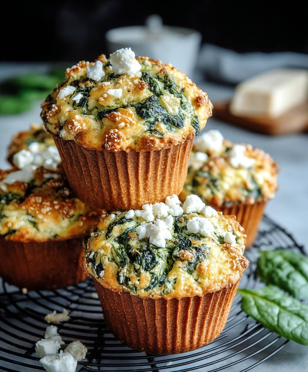 Spinat Feta Muffins backen
