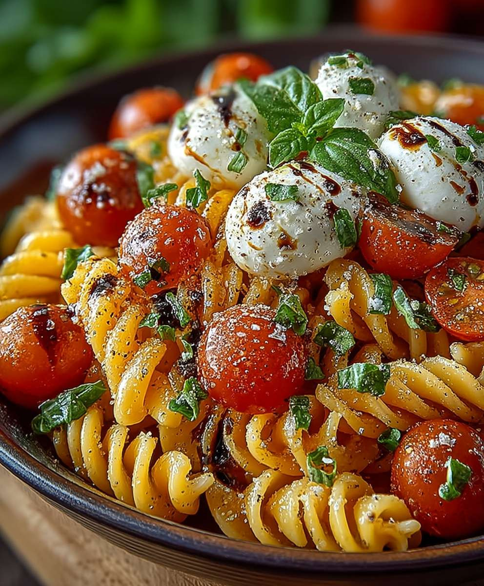 Caprese Pasta Salat Sommer