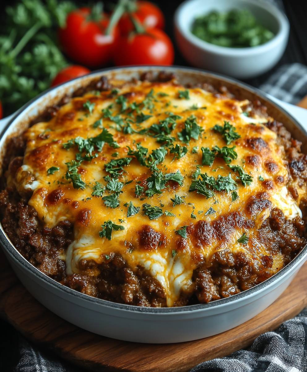 Low Carb Cheeseburger Auflauf