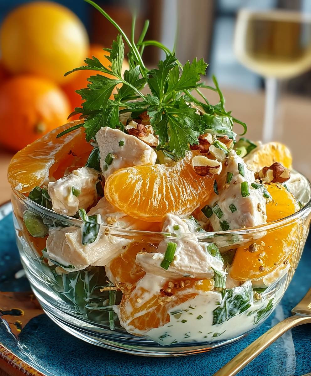 Geflügelsalat mit Mandarinen zubereiten