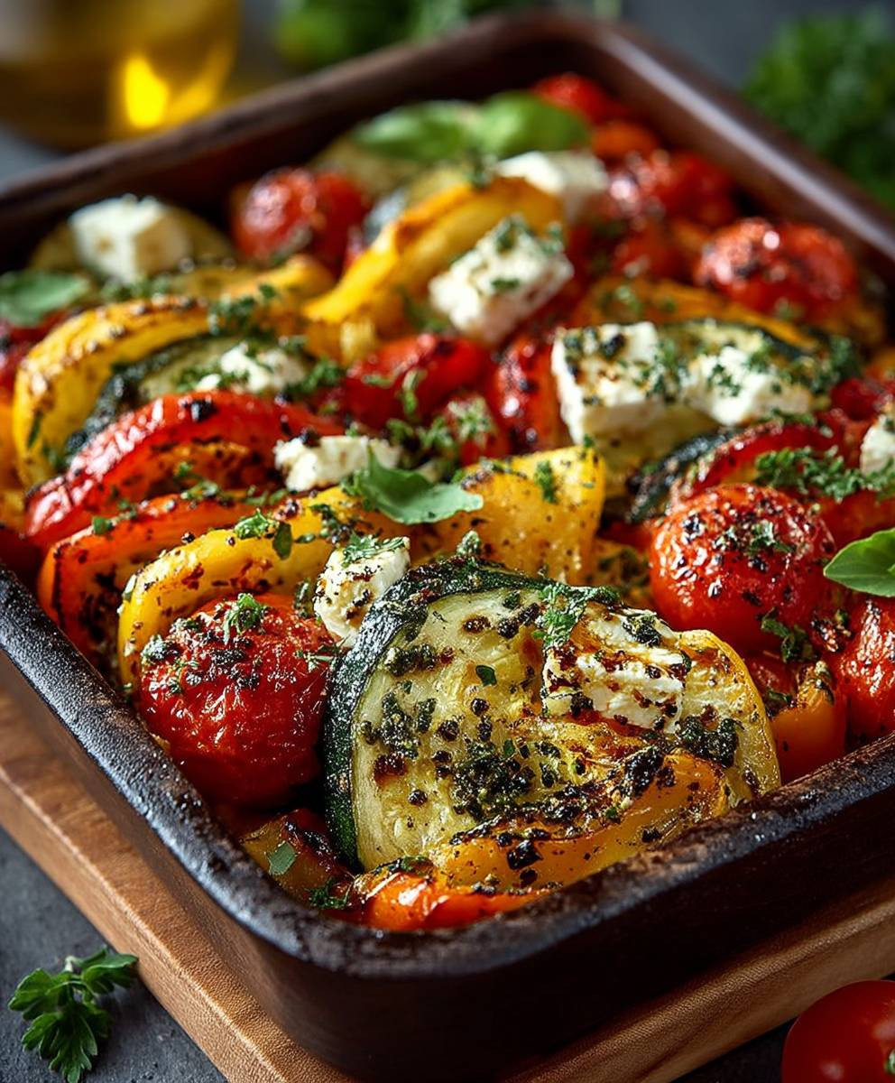Ofengemüse mit Feta überbacken