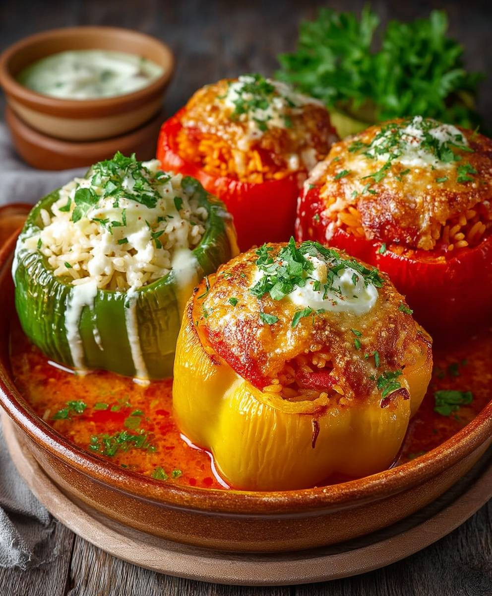 Gefüllte Paprika vegetarisch mit Feta
