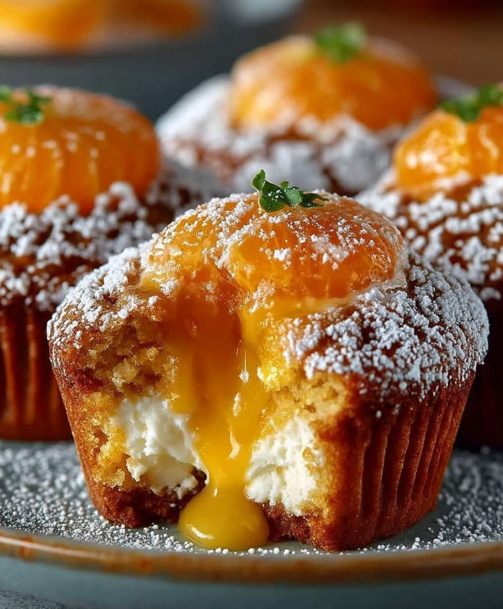 Käsekuchen Muffins mit Mandarinen