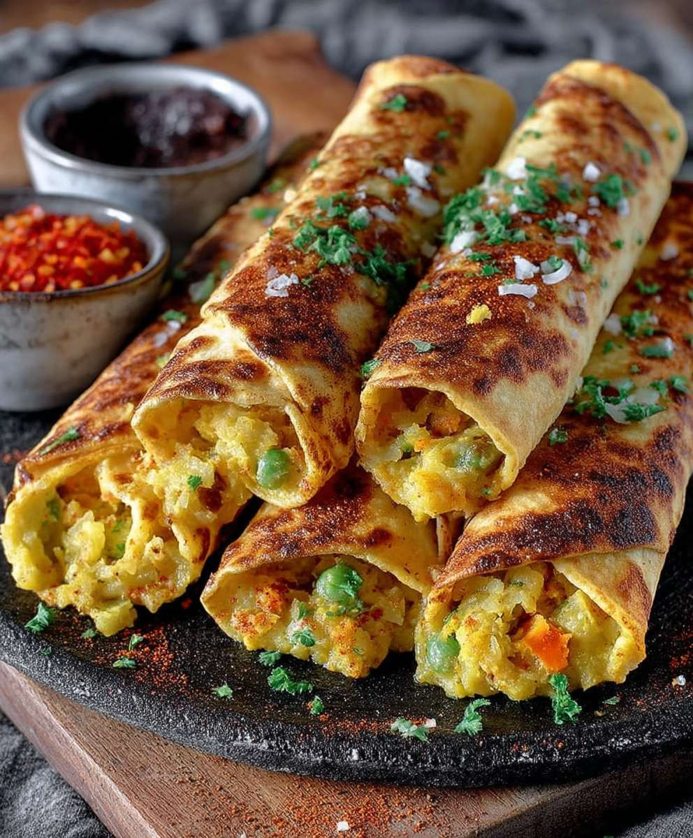 Gemüse Taquitos vegan einfach knusprig
