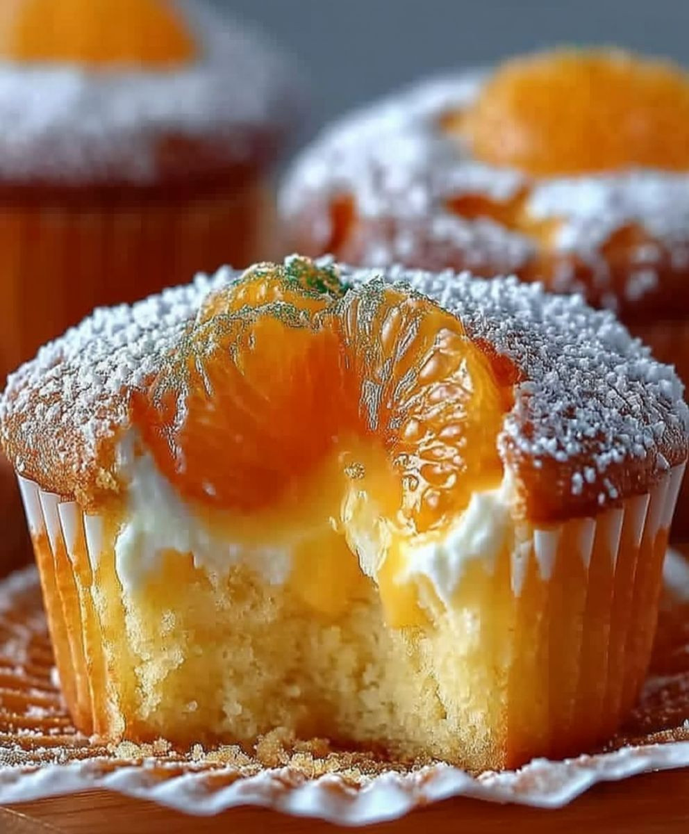 Käsekuchen Muffins mit Mandarinen
