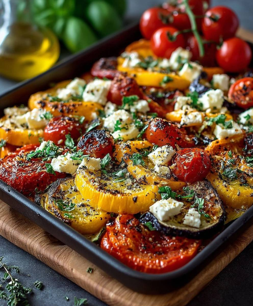 Ofengemüse mit Feta überbacken