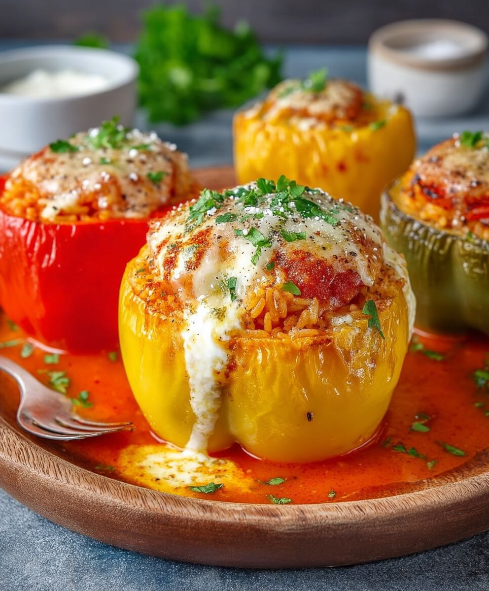 Gefüllte Paprika vegetarisch mit Feta