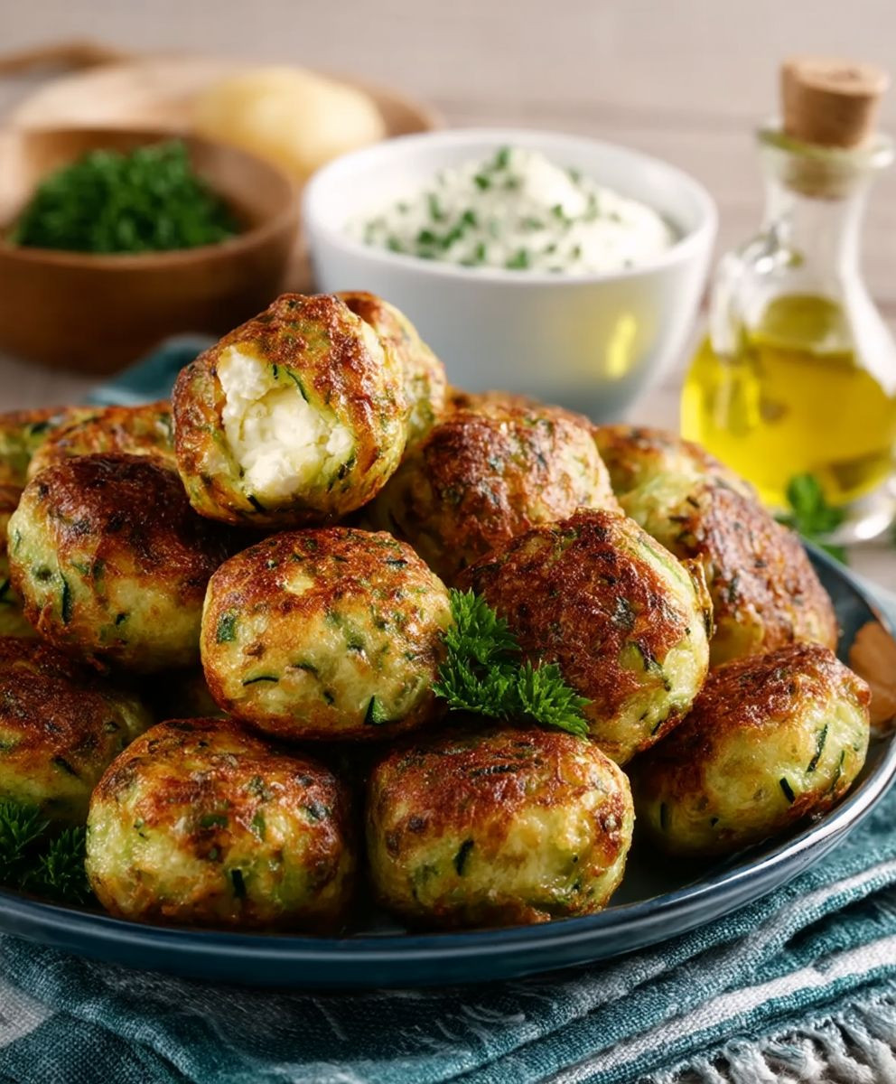 Kolokithokeftedes griechische Zucchini Bällchen
