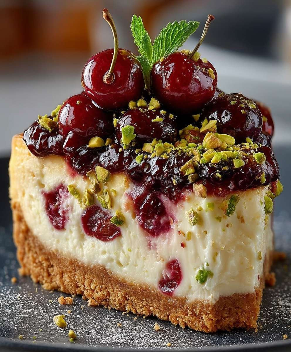 Zitronen Limetten Kirsch Pistazien Käsekuchen