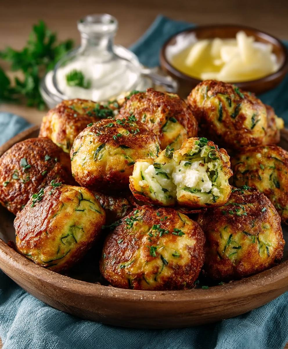 Kolokithokeftedes griechische Zucchini Bällchen