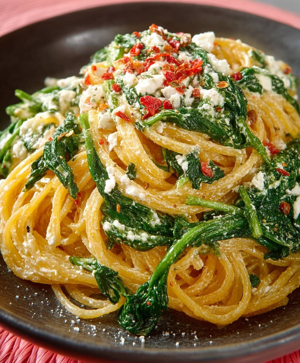 One Pot Pasta Feta Spinat