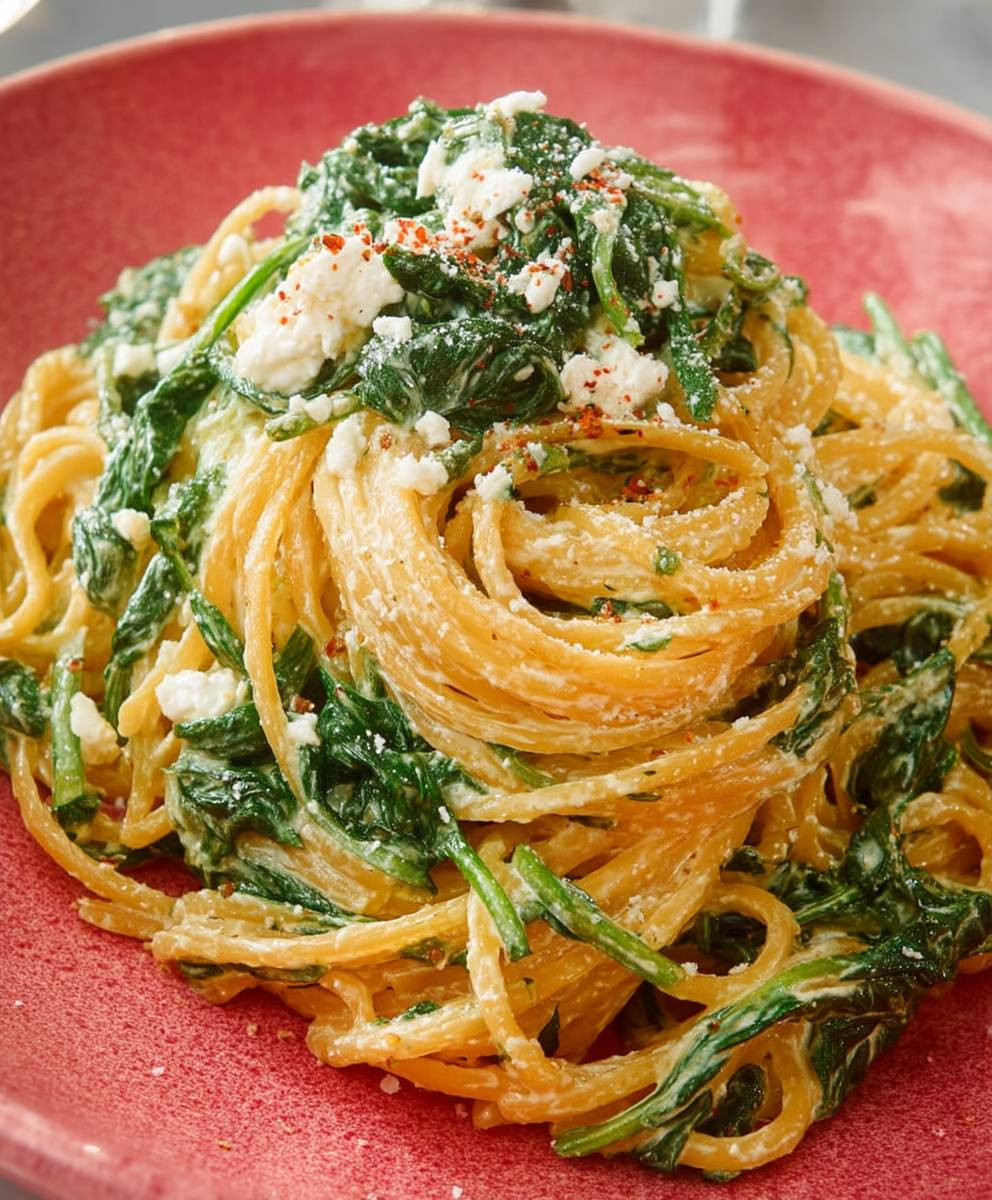 One Pot Pasta Feta Spinat