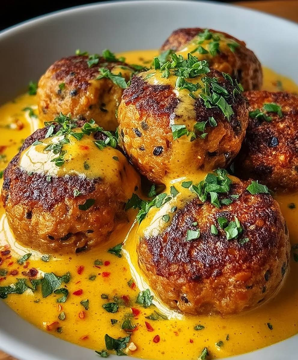 Vegane Linsenknödel Curry Sauce