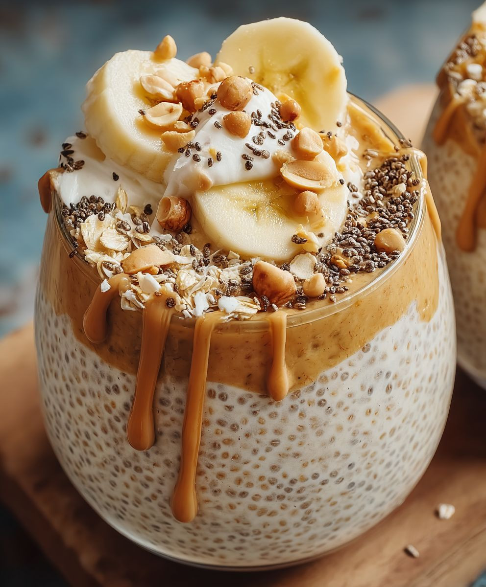 Bananen Erdnussbutter Overnight Oats