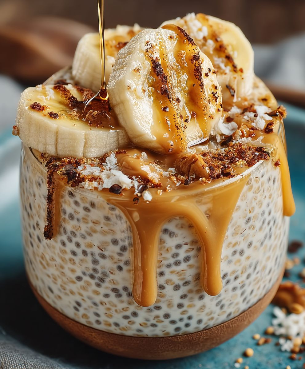 Bananen Erdnussbutter Overnight Oats