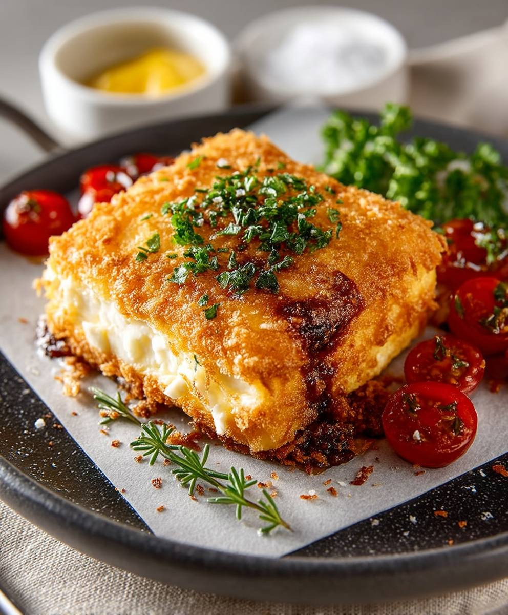 Panierter Feta Heißluftfritteuse