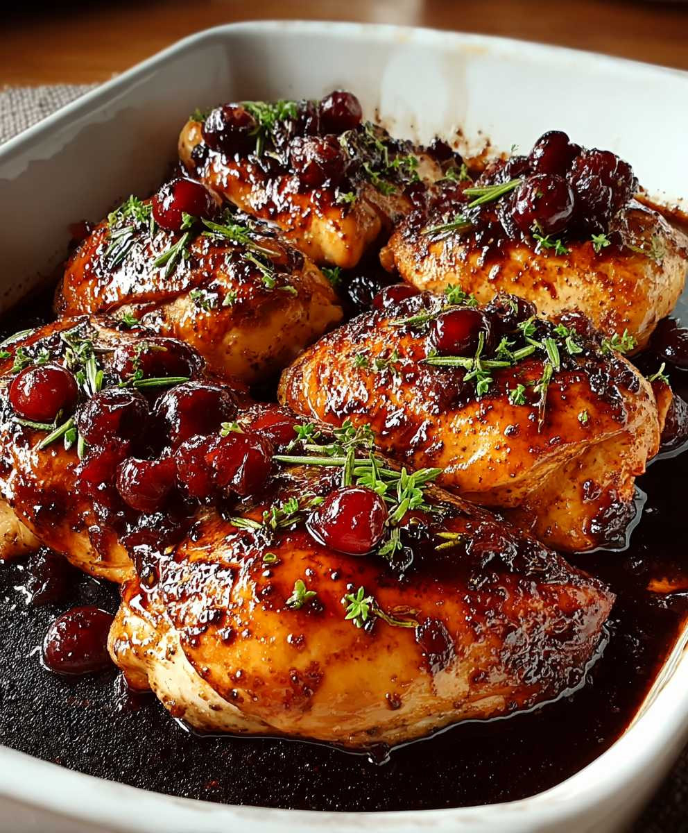 Hähnchen Preiselbeer Balsamico Glasur