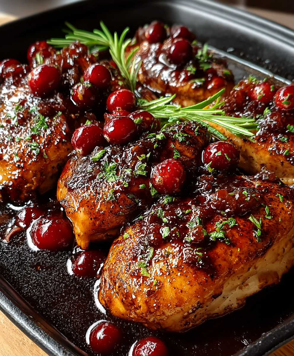 Hähnchen Preiselbeer Balsamico Glasur