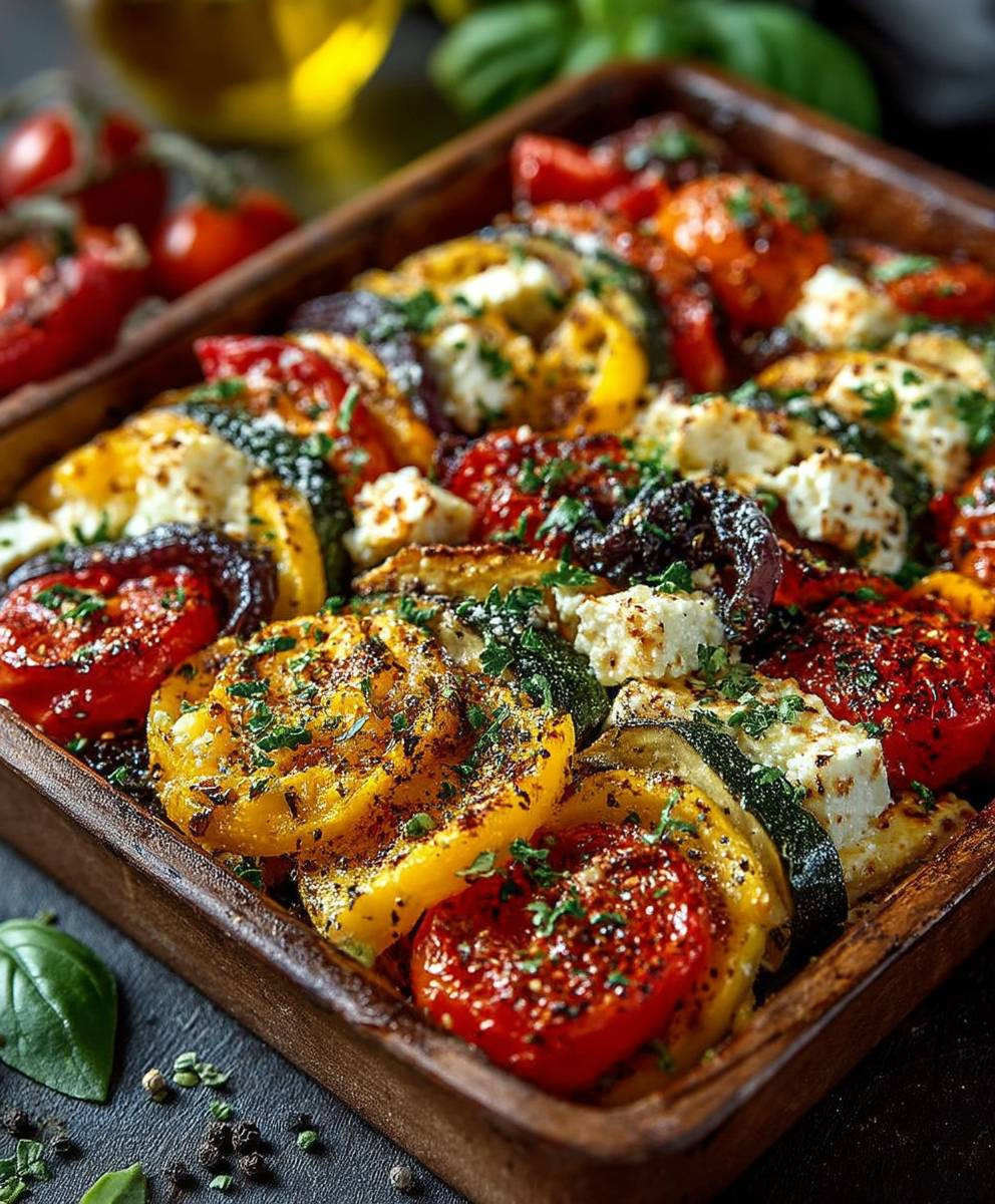 Ofengemüse mit Feta überbacken