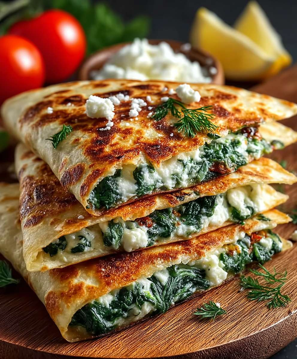 Spinat Feta Quesadillas einfach
