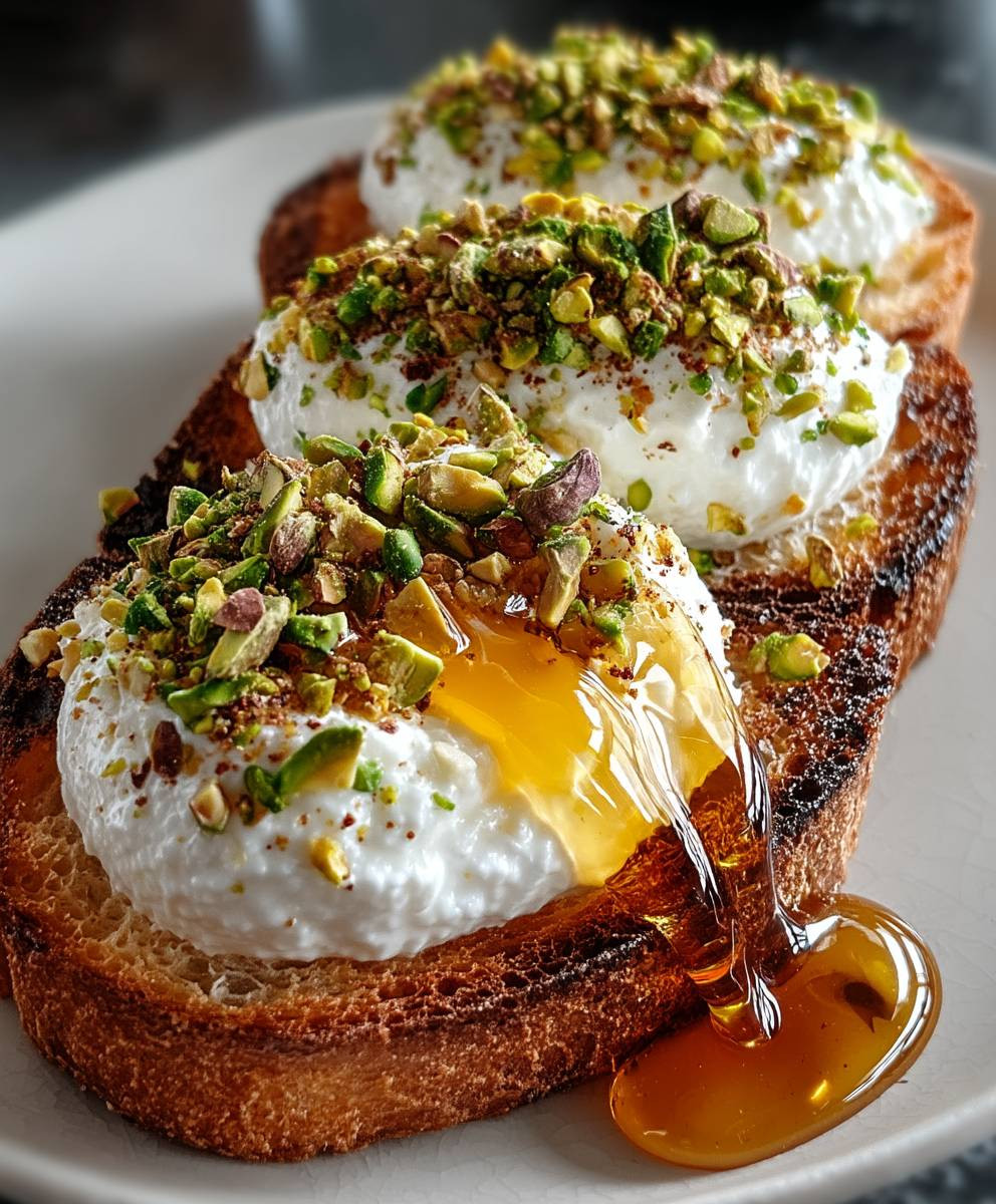 Burrata Toast Pistazien Honig