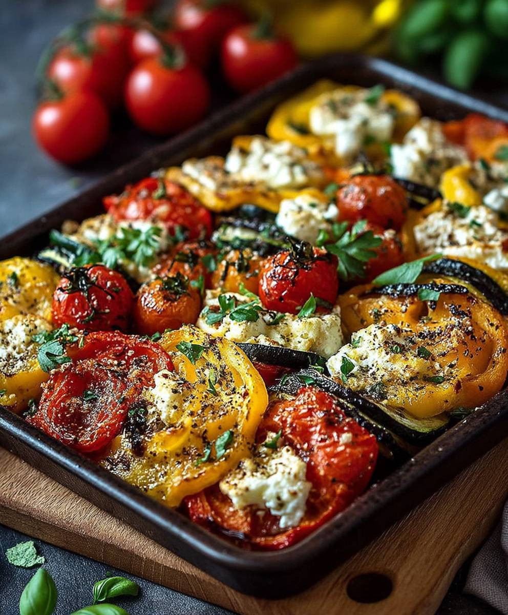 Ofengemüse mit Feta überbacken