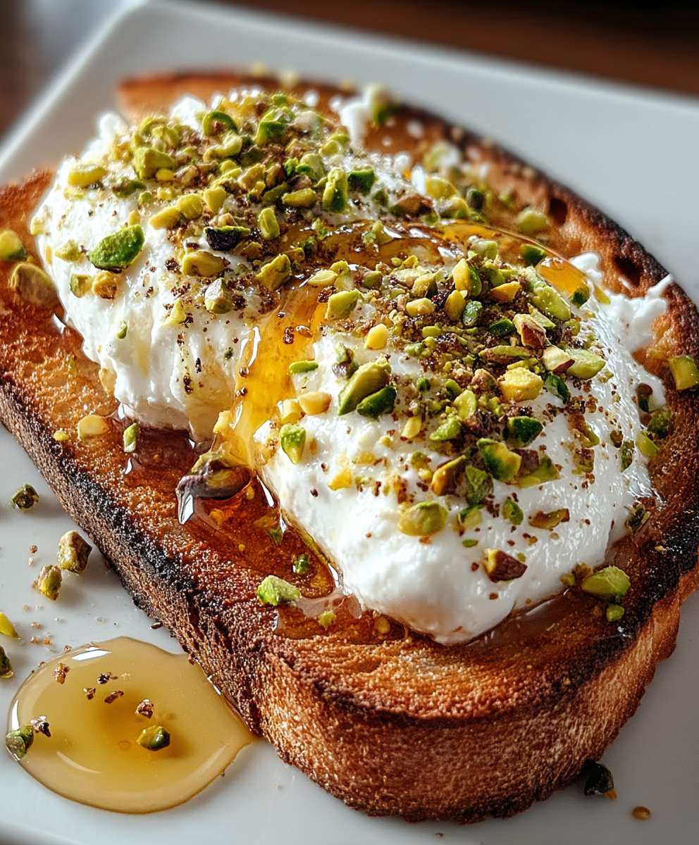 Burrata Toast Pistazien Honig