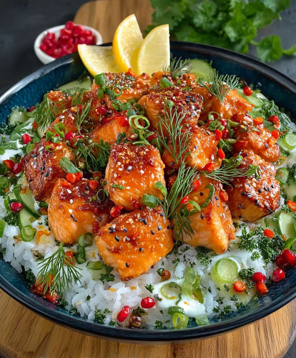 Lachs Bowl mit Reis